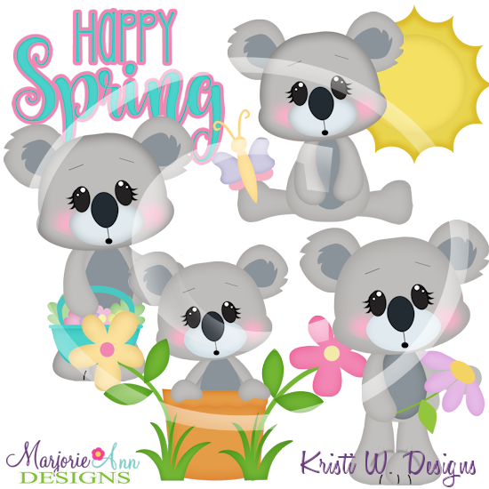 Spring Koala SVG Cutting Files/Paper Piecing +Clipart - Click Image to Close